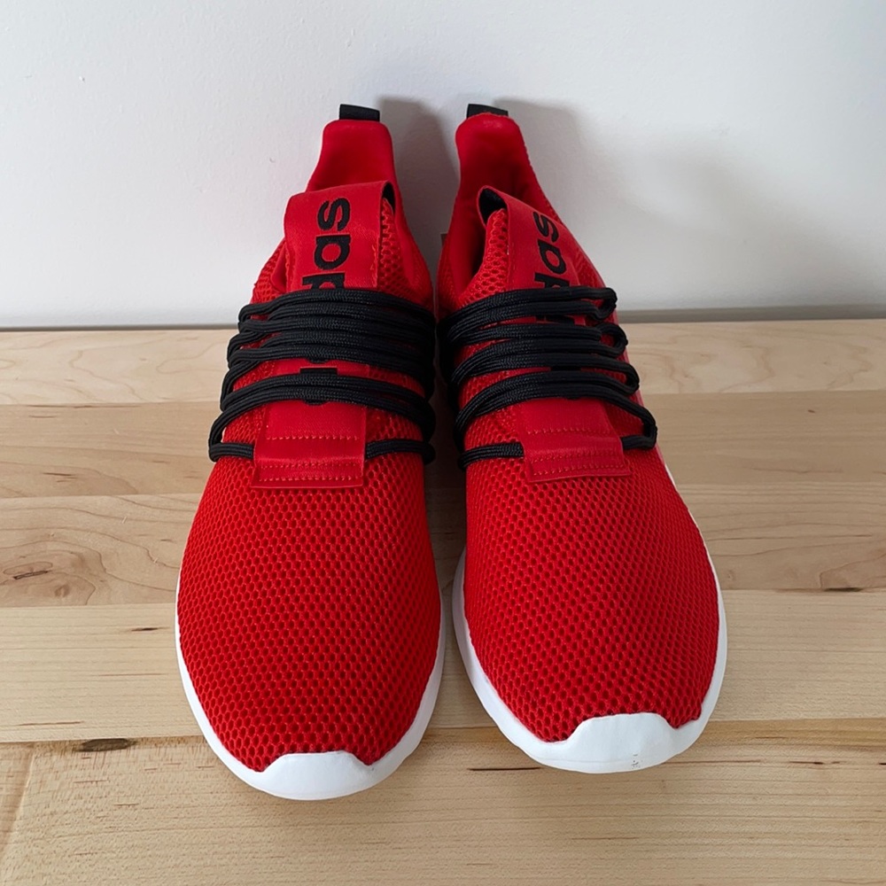 New Adidas Sneakers, Size 9.5M, Color: Red/Black